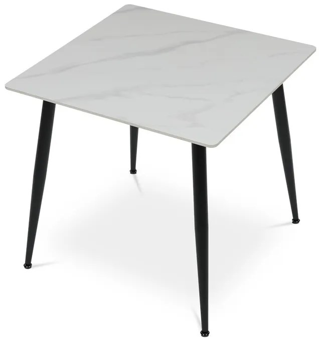 Étkezőasztal 80×80 cm, Kerámia Márvány Lappal. HT-398M WT