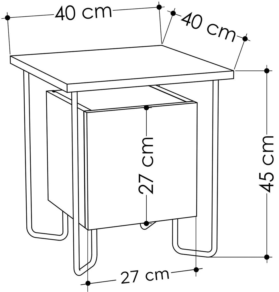 Éjjeliszekrény Acres Nightstand - Dark Coffee