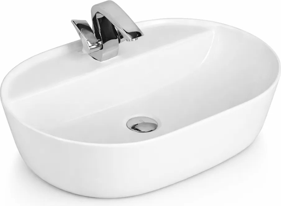 MONTERO 60 || Pultra helyezhető mosdókagyló, kerámia, fehér, lekerekített