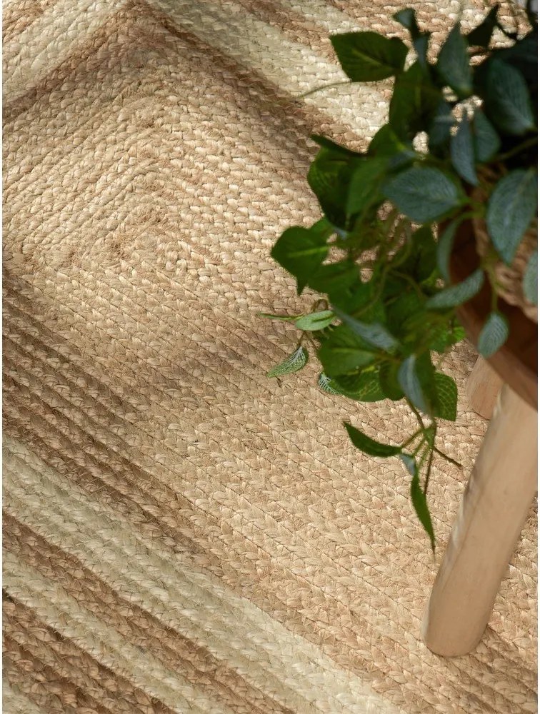 Krémszínű-natúr színű kétoldalas-kézi szövésű juta futószőnyeg 70x200 cm Jutta – Hanse Home