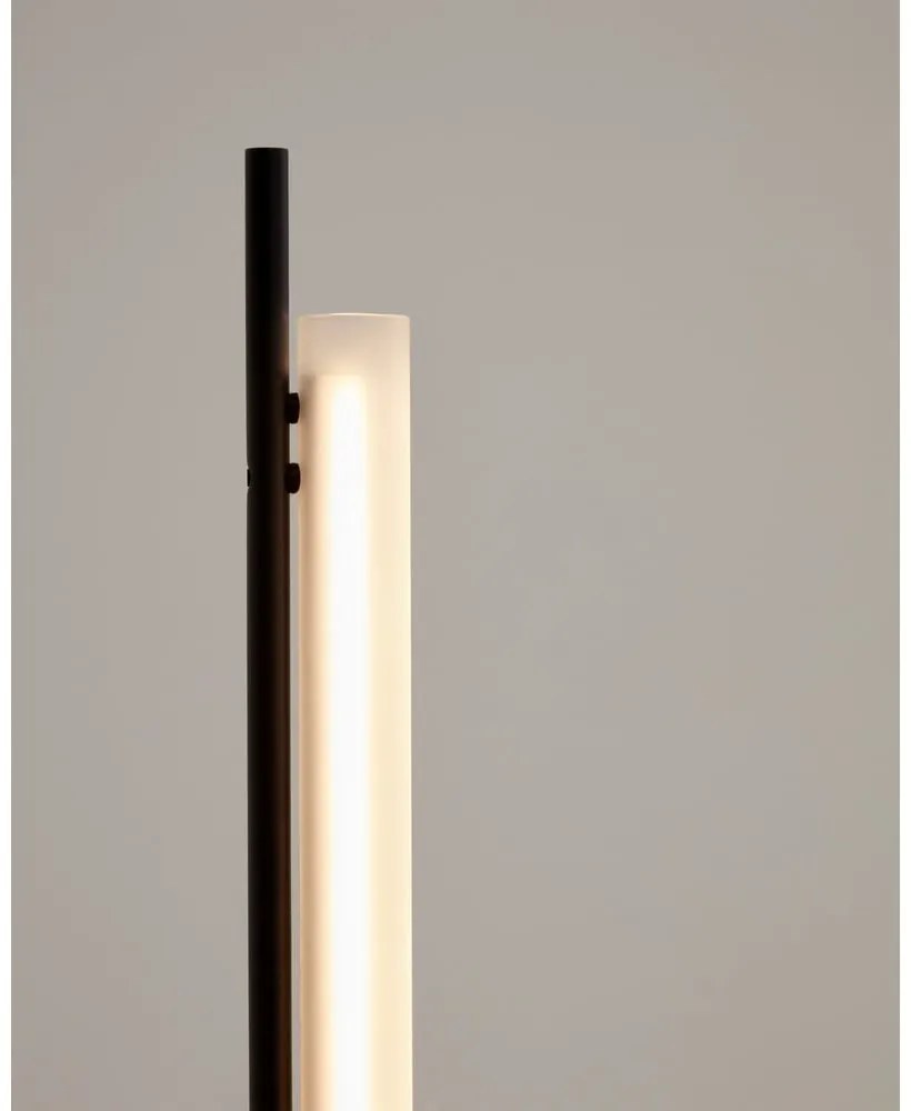 Fekete-fehér LED állólámpa üveg búrával (magasság 150 cm) Vauxall – Kave Home