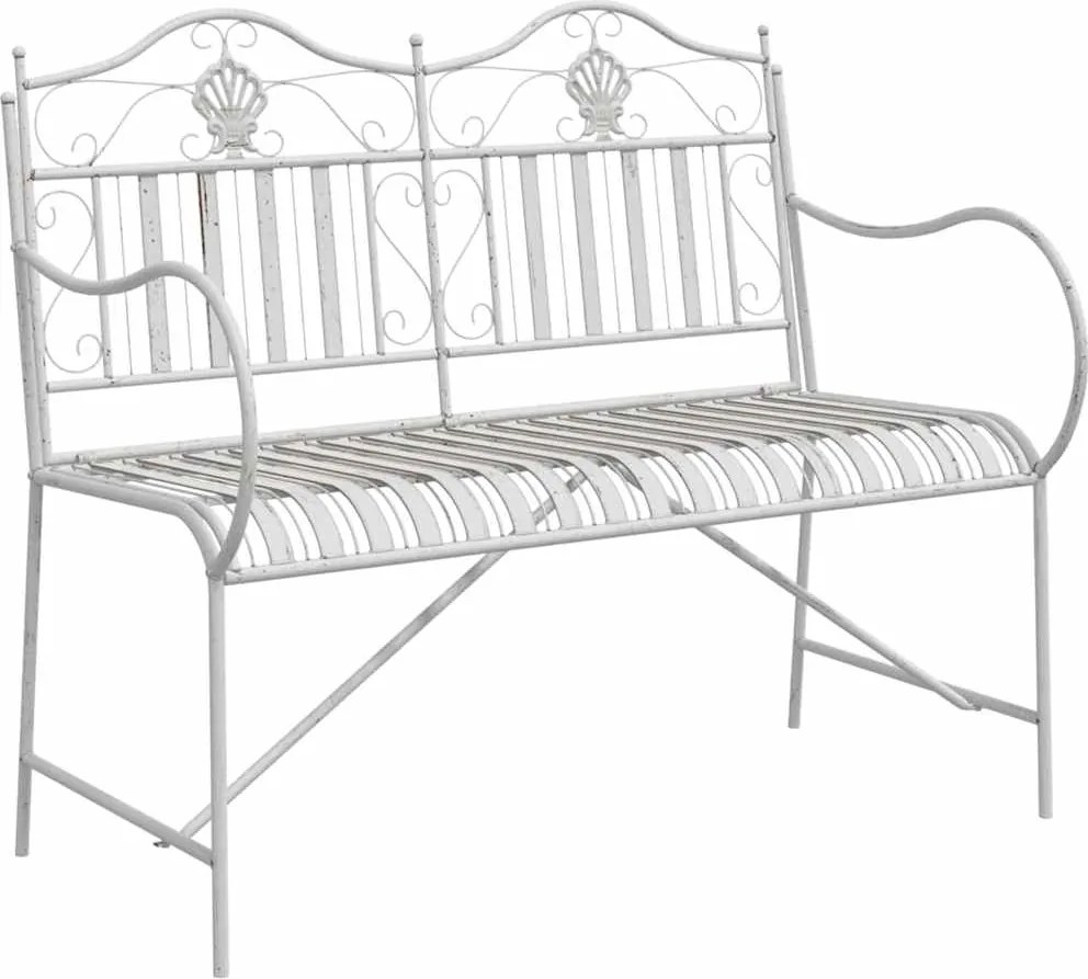 vidaXL Kerti pad Antik fehér 103,5 x 59 x 89 cm Acél