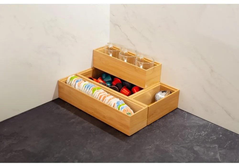 Bambusz tároló, 22,5 x 15 x 6,35 cm - Compactor