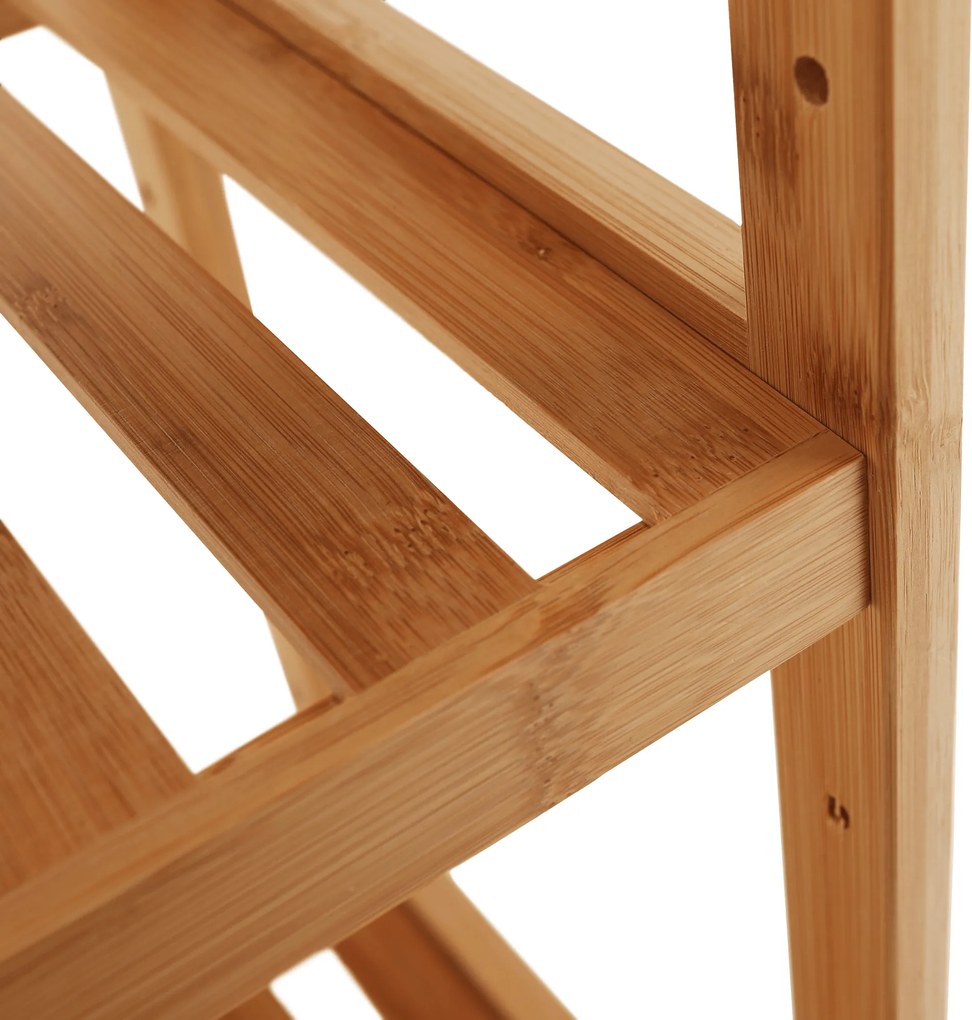 5 polcos polcállvány, természetes bambusz, FIORE TYP 3