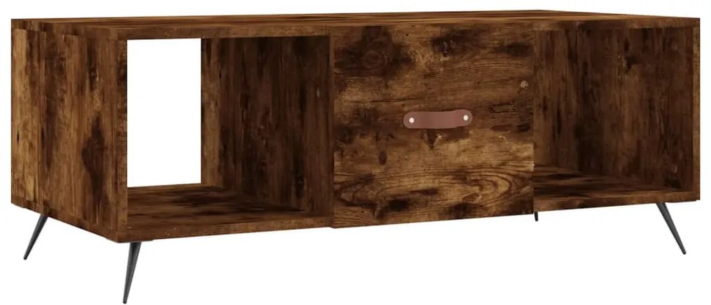 Füstös tölgy színű szerelt fa dohányzóasztal 102 x 50 x 40 cm