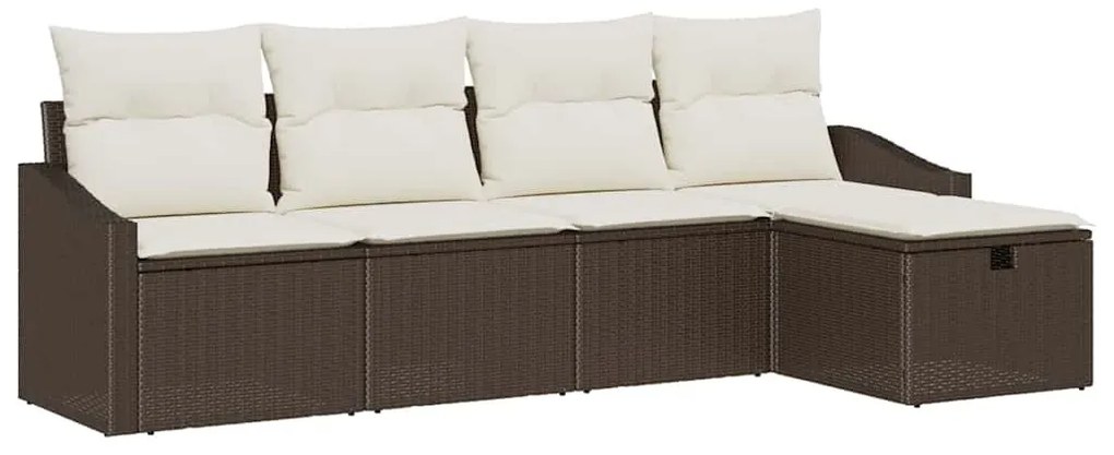 Kerti Kanapé Szett 5 pcs Barna 233 x 117 x 85 cm Poli rattan