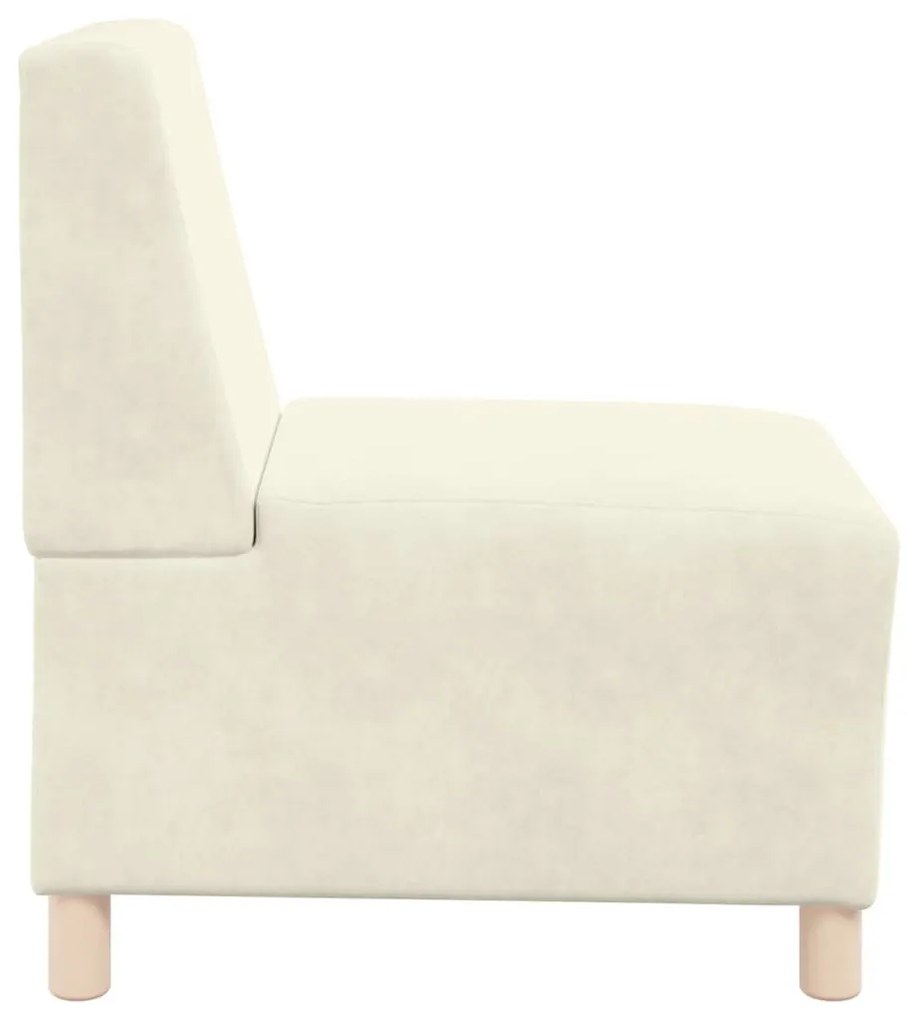 moduláris kanapéegység karfa nélkül, krémszínű bársonyból 55 cm