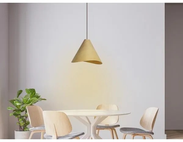 Tömörfa csillár zsinóron, 1xE27/60W/230V, Ø 33 cm, tömör tölgy/kaucsukfa