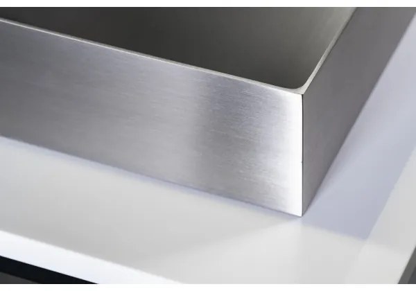 Sapho - AURUM 55x42 cm pultba szerelhető mosdó, szálcsiszolt nemesacél