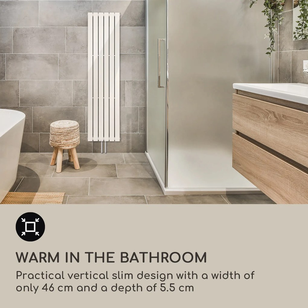 Blumfeldt Ontario, radiátor, 180 x 45, 485 W, falra szerelhető