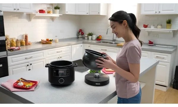 Tefal - Többfunkciós elektromos edény TURBO CUISINE 4,8 l 1090W/230V fekete