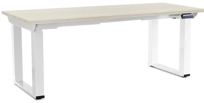 OfficeTech Strong állítható magasságú asztal 180 x 80 cm, fehér alap, fehér kőris