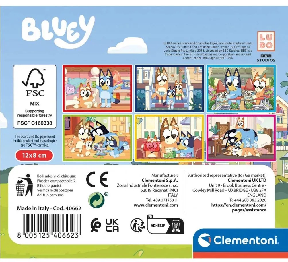 Bluey Play All Day mesekocka 6 db-os Clementoni