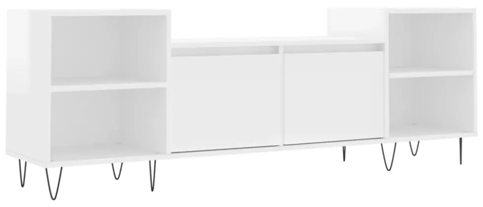 fehér magasfényű szerelt fa TV-szekrény 160x35x55 cm