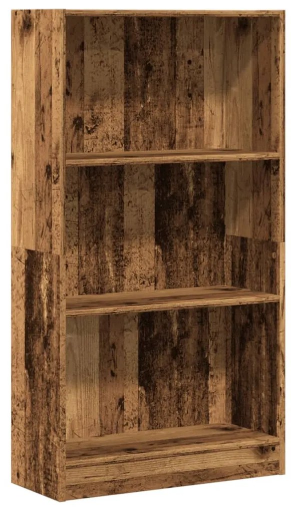 antik fa színű szerelt fa könyvespolc 60 x 24 x 109 cm