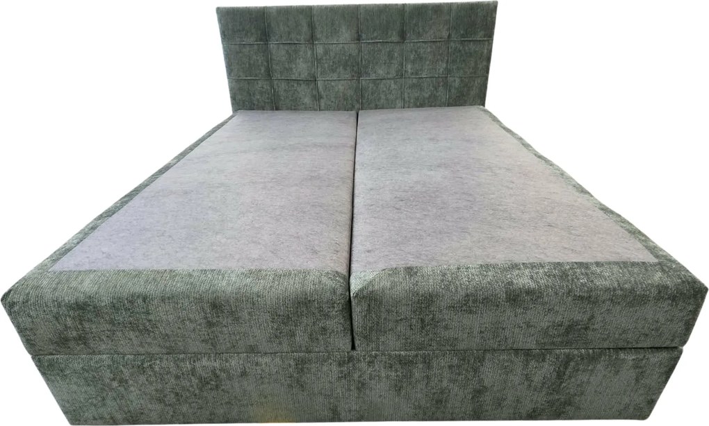 Kárpitozott boxspring ágy DIRELIS VIBE 140x200 cm sötétzöld Matrac: Bonell rugós matrac