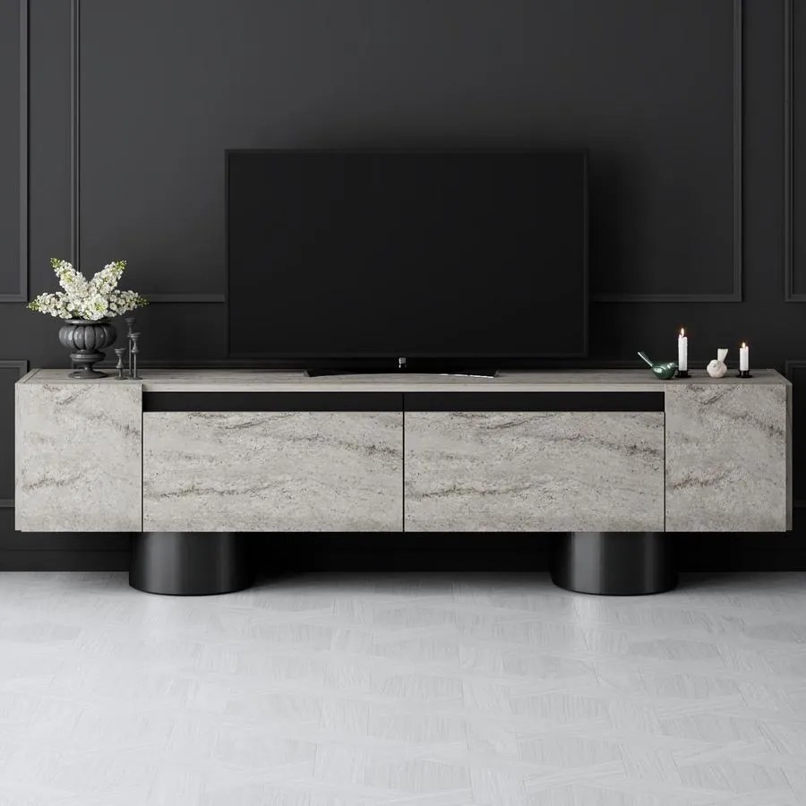 TV szekrény Bohem - Travertine, Black