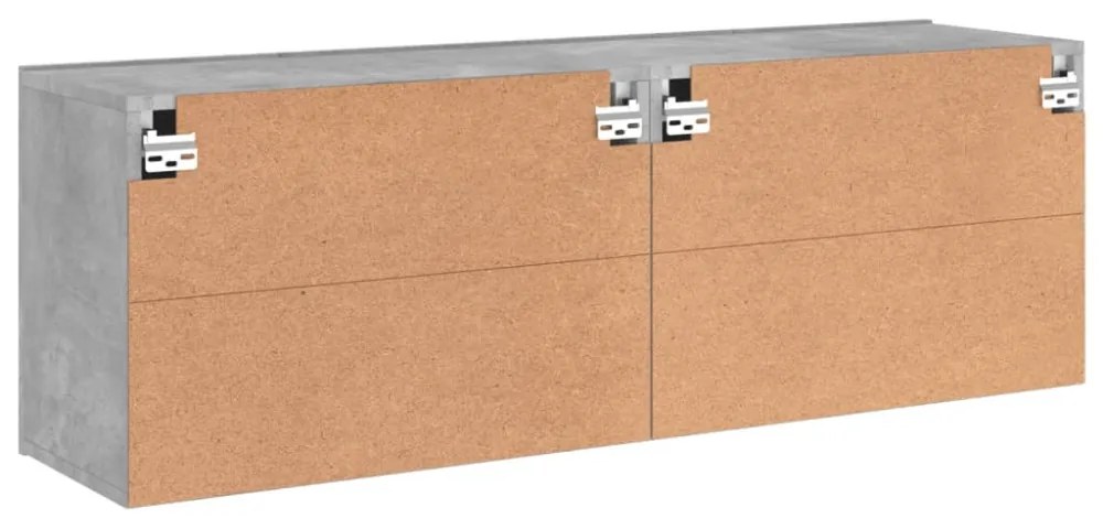2 db betonszürke falra szerelhető TV-szekrény 60 x 30 x 41 cm