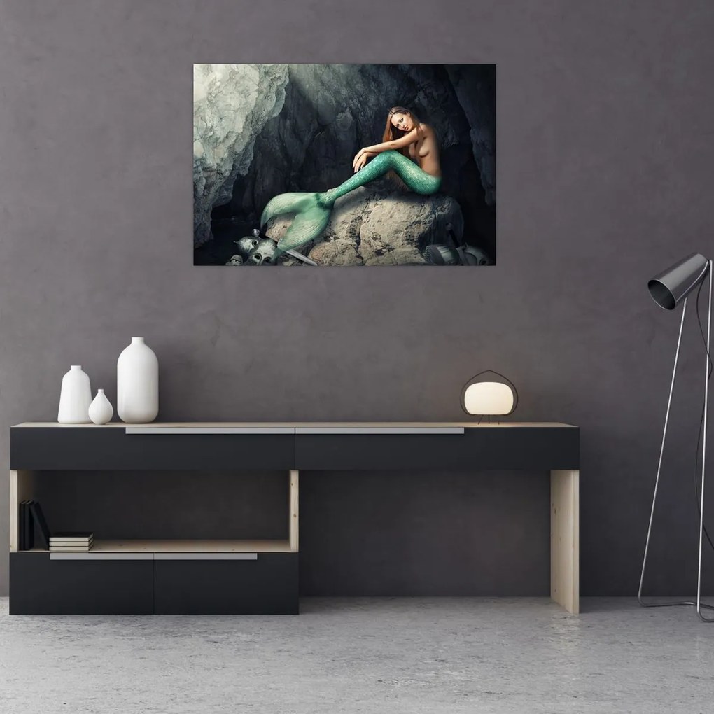 Kép - Hableány a sziklán (90x60 cm)