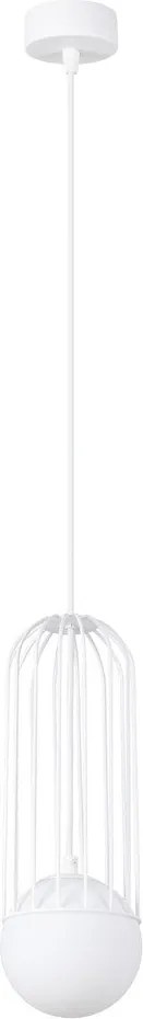 Fehér függőlámpa üveg búrával Belinda – Sollux