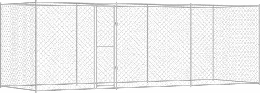 vidaXL Kutyaketrec Ezüst 600 x 200 x 200 cm Horganyzott acél