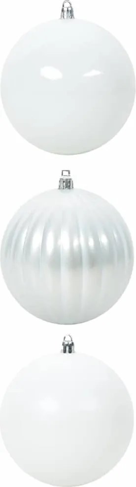 vidaXL Karácsonyi Díszgömb Készlet XXL 3 pcs Fehér Műanyag