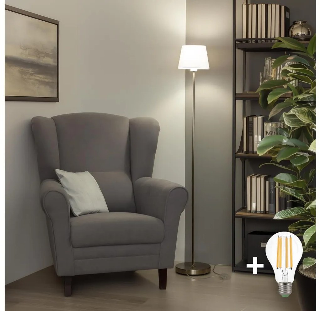 Brilagi - LED állólámpa CERIA 1xE27/40W/230V átm. 20,5 cm fehér/matt króm