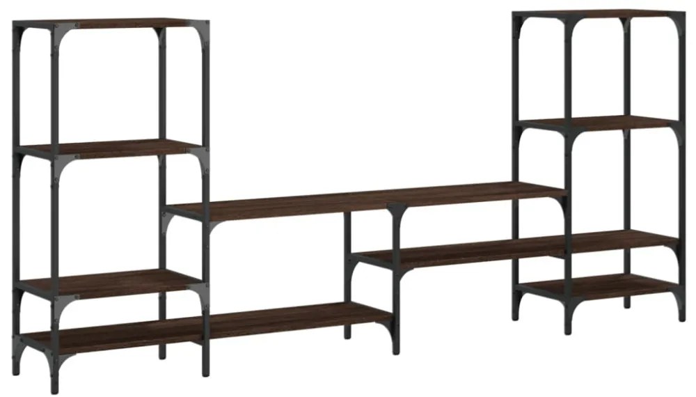 barna tölgy színű szerelt fa TV-szekrény 206,5x28,5x95 cm