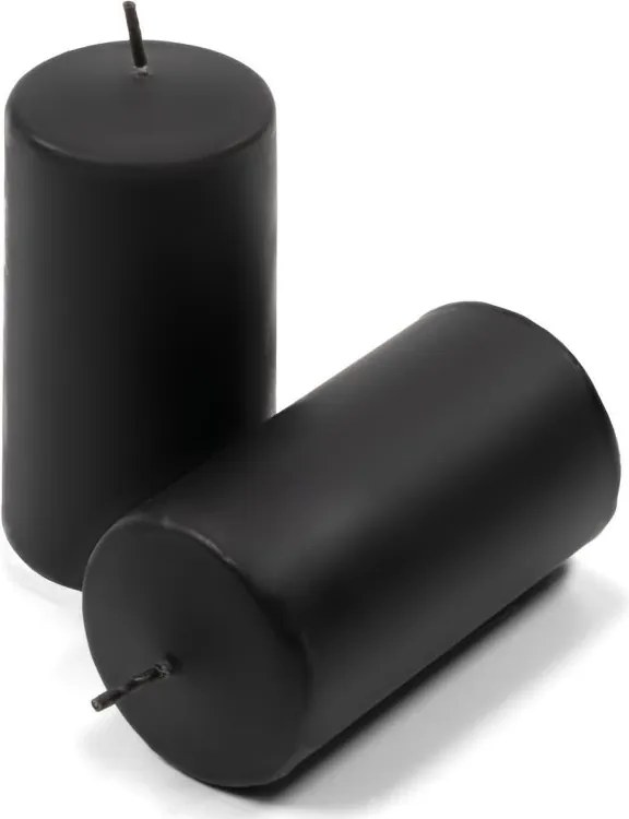 Gyertya készlet 10 cm Ø 5 cm 16 db fekete