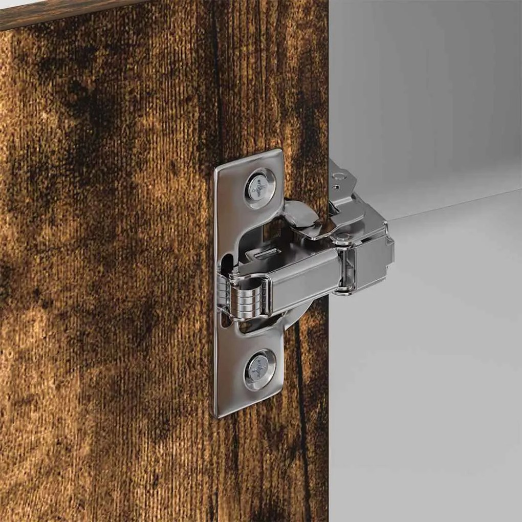 Függő szekrény Riga Füstölt tölgy és fehér 57 x 57 x 100 cm