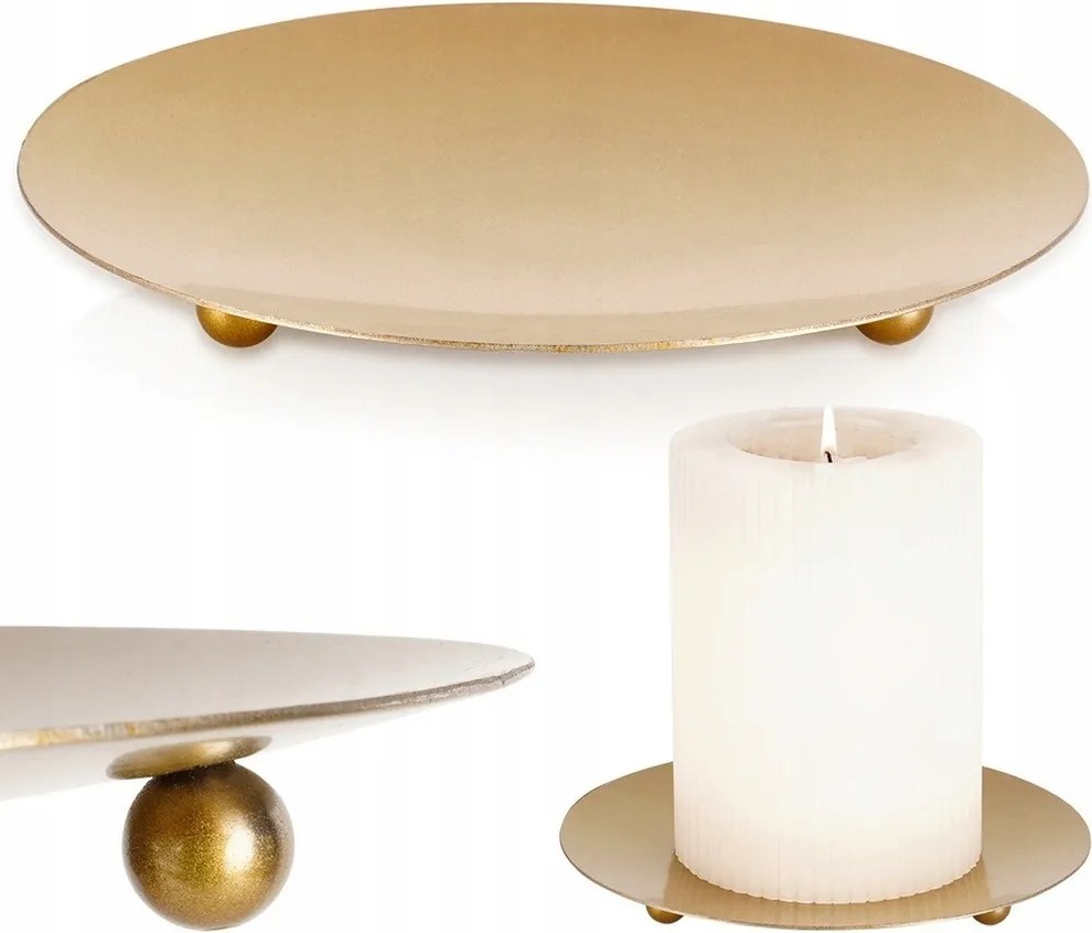 Gyertyatartó állvány Gyertyatartó alátét Fém Arany gyertyatartó állvány