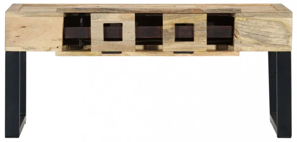 magnókazetta formájú tömör mangófa dohányzóasztal 100x52x45 cm