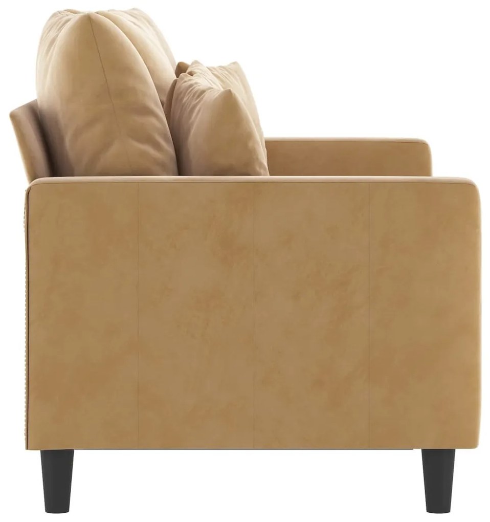 vidaXL kétszemélyes barna bársony kanapé 120 cm