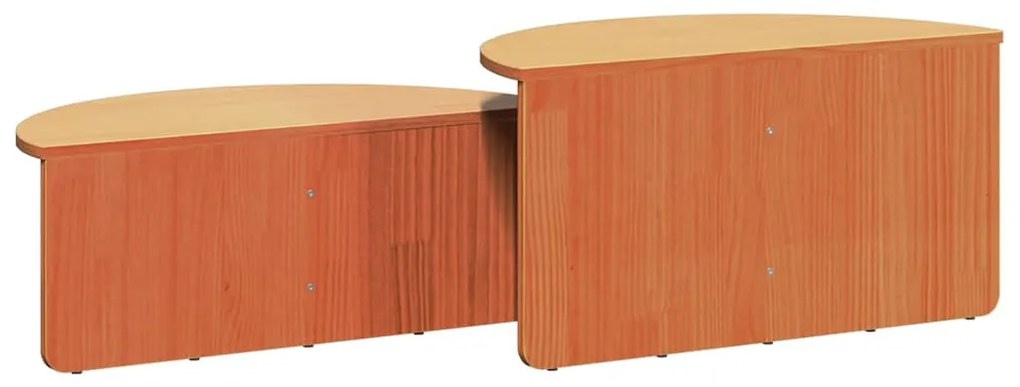 Dohányzóasztal 2 pcs Viaszbarna 79 x 39.5 x 40 cm Tömör fenyőfa