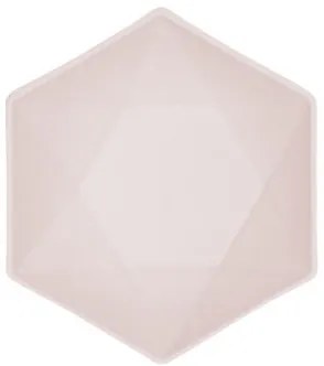Rózsaszín Vert Decor hatszögletű mélytányér 6 db-os 15,8 cm