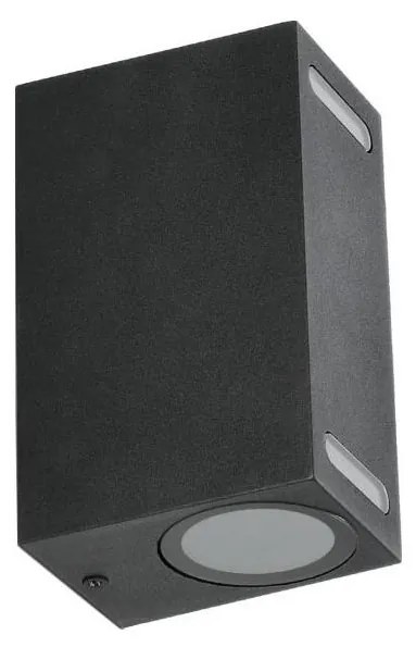 Kültéri fali lámpa QUERK 2xGU10/35W/230V IP54 15 cm fekete