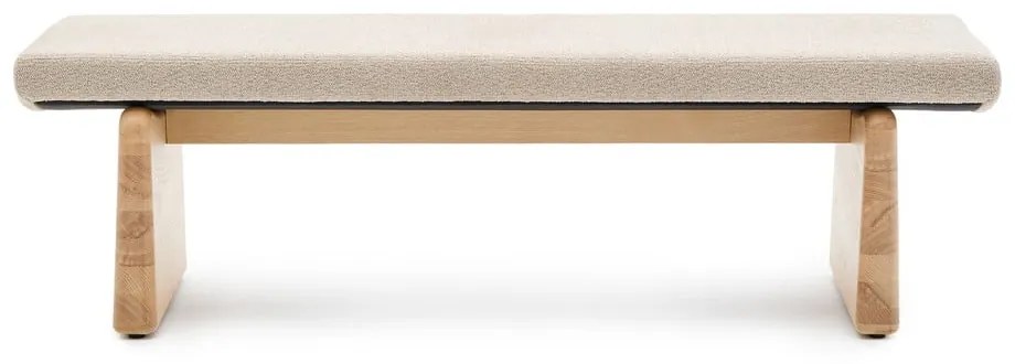 Bézs-natúr színű zsenília pad Topaz – Kave Home