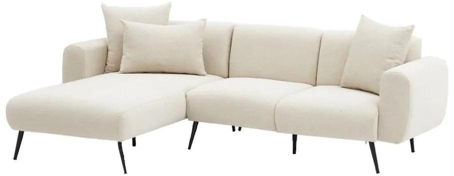 PISA L-alakú sarokgarnitúra, krémszínű, balos