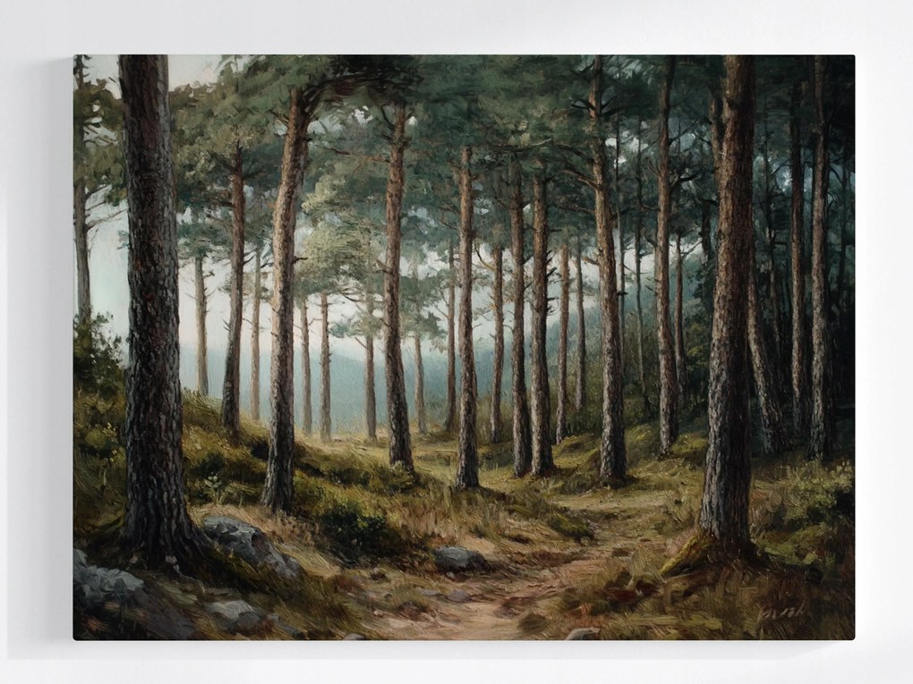 Vászonkép Canvas Tájkép Szabadtéri Erdő Fák Út Ösvény Kilátás 80x60