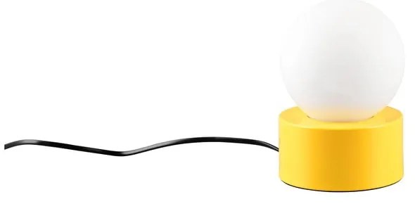 Sárga asztali lámpa üveg búrával (magasság 17 cm) Countess – Reality