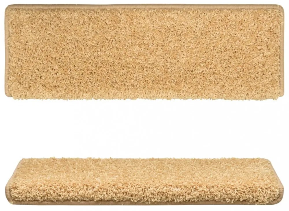 10 db lépcsőszőnyeg 65 x 21 x 4 cm bézs téglalap alakú széllel
