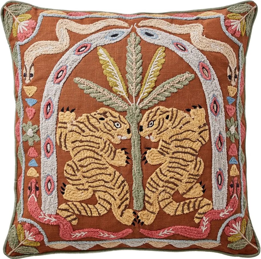 BOHEMIAN párna hímzéssel, tigrisek 50 x 50 cm