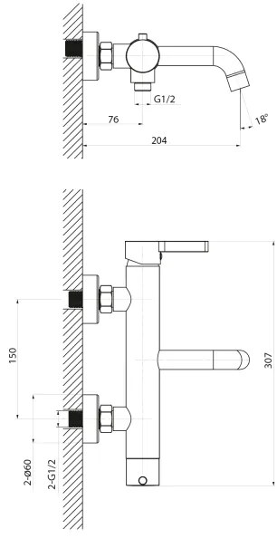 Sapho ICONIC fürdőkádszelep matt fekete kivitelben