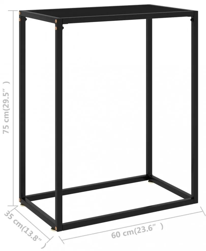 fekete edzett üveg tálalóasztal 60 x 35 x 75 cm