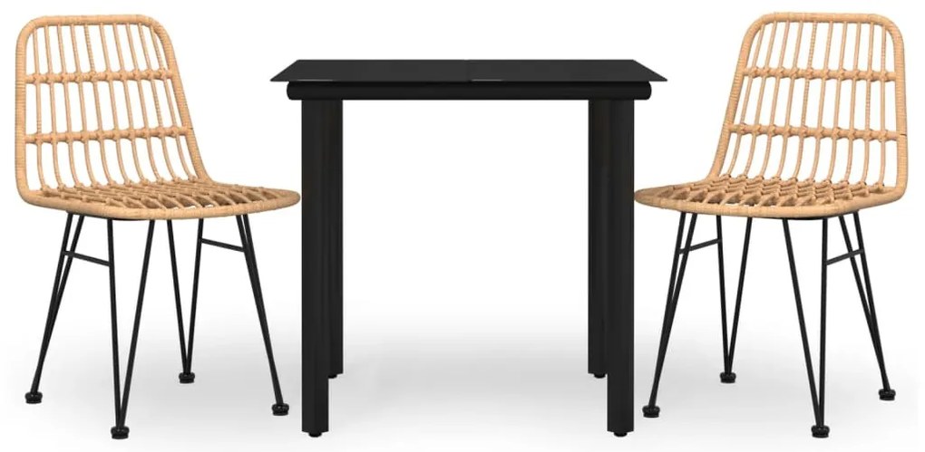 3 részes polirattan kerti étkezőgarnitúra