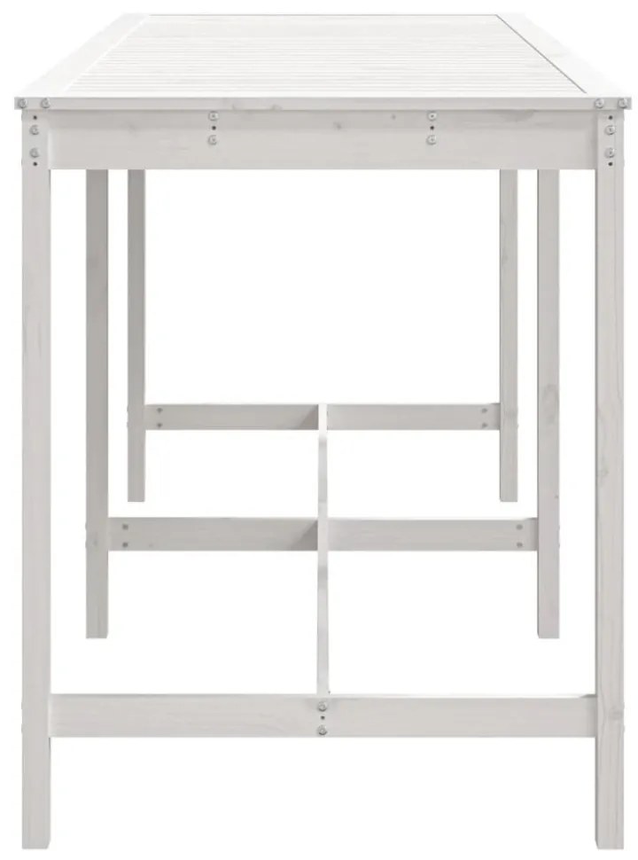 fehér tömör fenyőfa kerti asztal 203,5x90x110 cm