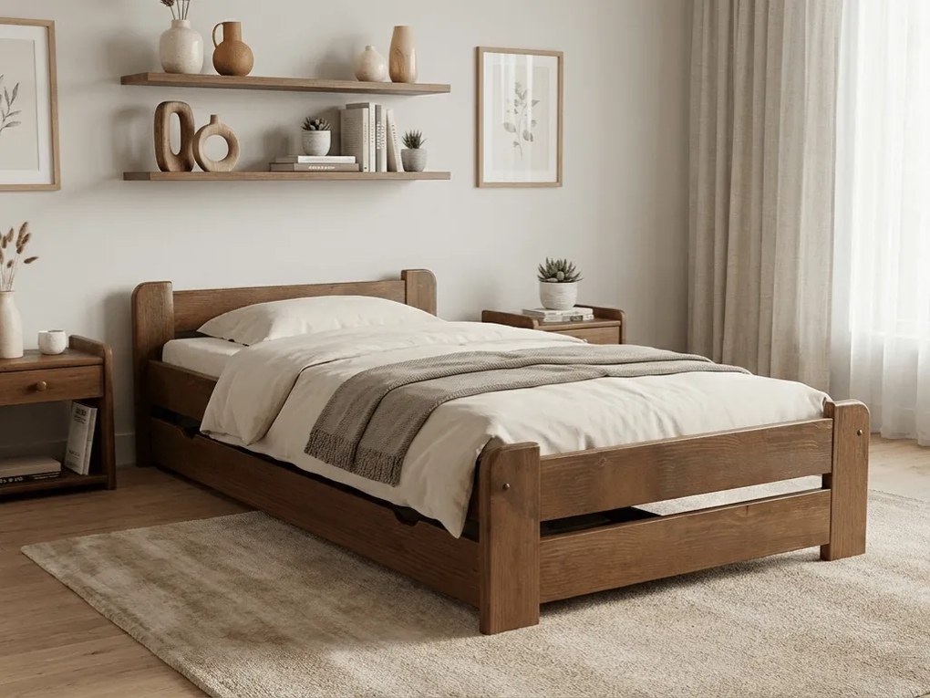 Emily ágy 80x200 cm, tölgyfa Ágyrács: Lamellás ágyrács, Matrac: Matrac nélkül