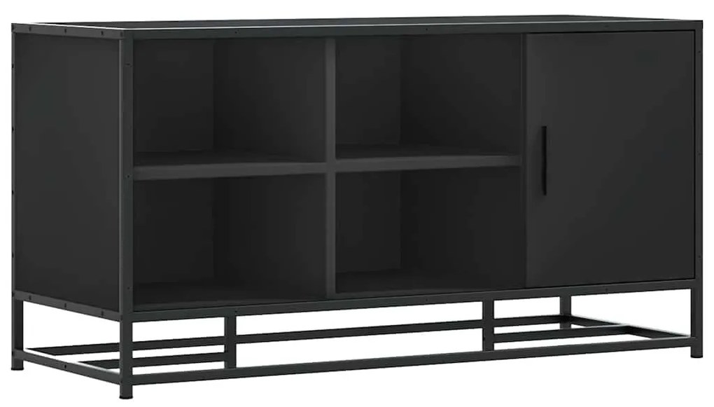 Cipőpad Fekete 100x40x53,5 cm Fából és fémből készült pad