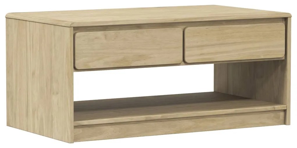 SAUDA tölgyszínű tömör fenyőfa dohányzóasztal 99 x 55 x 45 cm