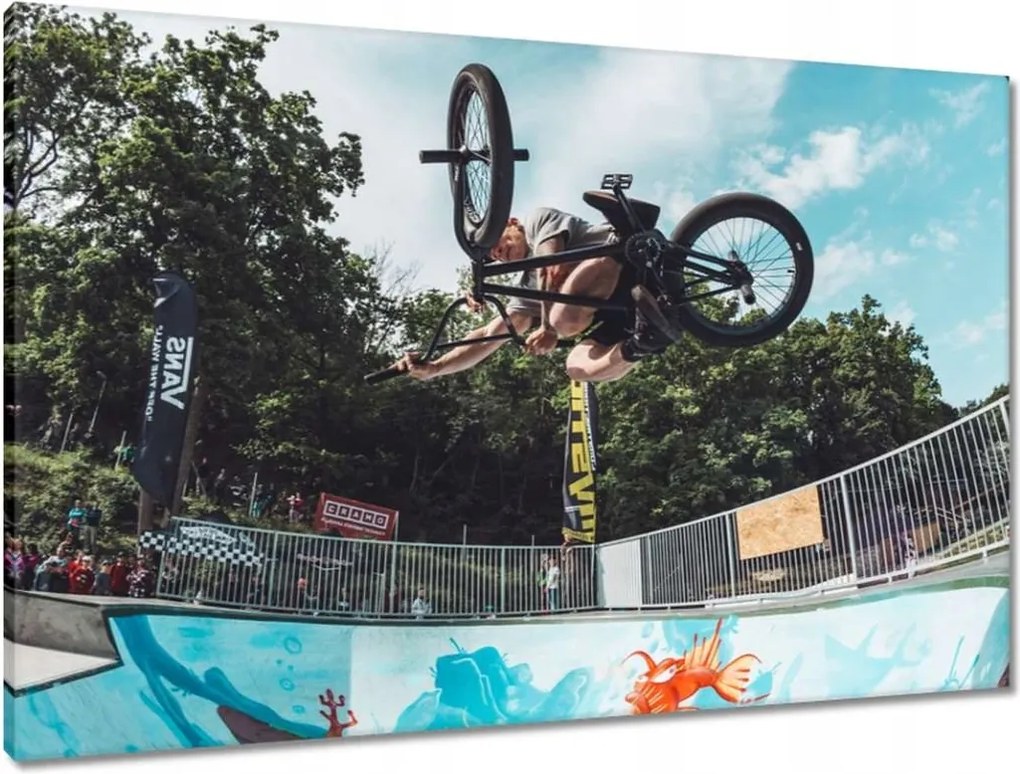 Vászonkép 90x60 Bmx Versenysport Ugrálókötél